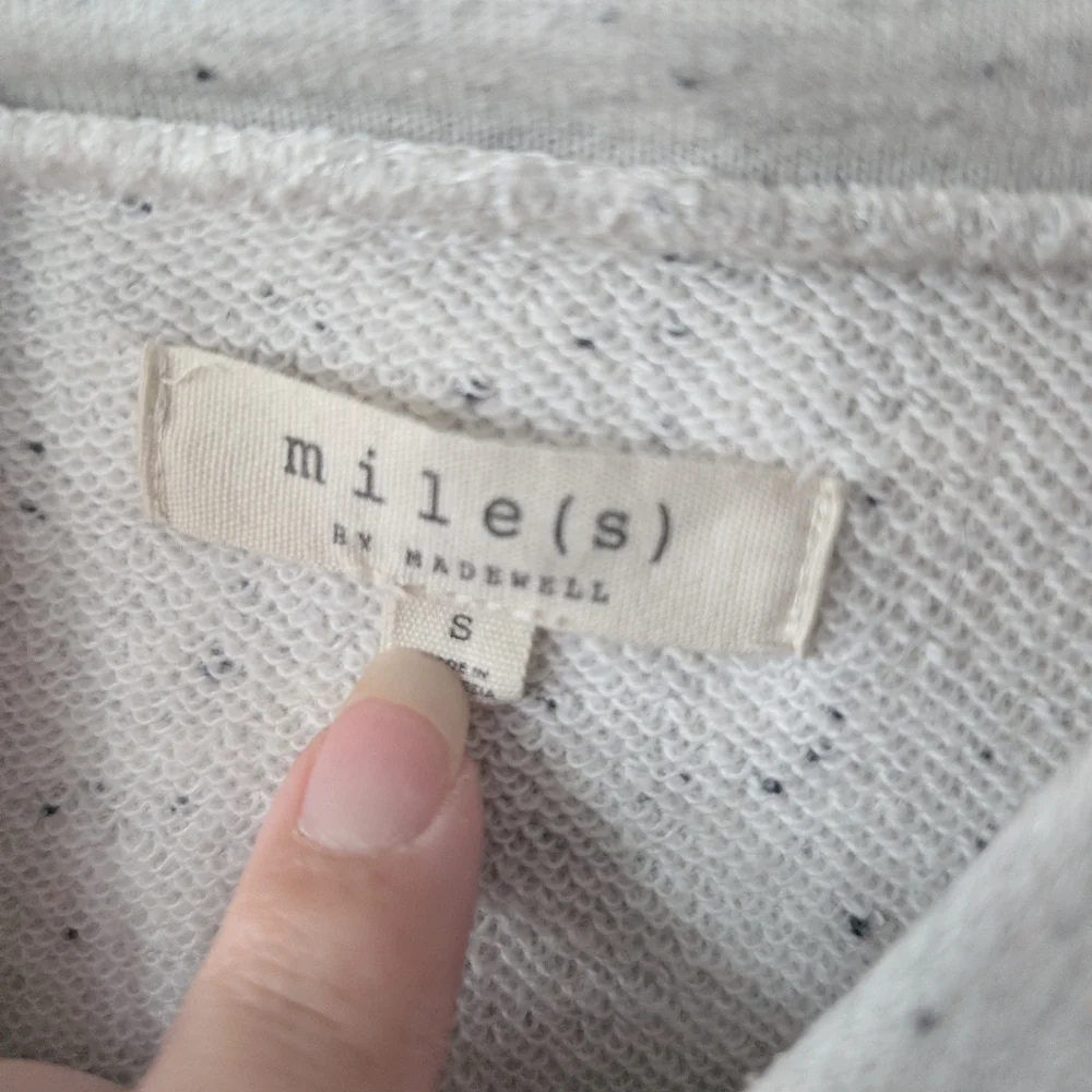 Madewell Turtleneck Sweatshirt‎ Cropped Raw Hem Long Sleeves